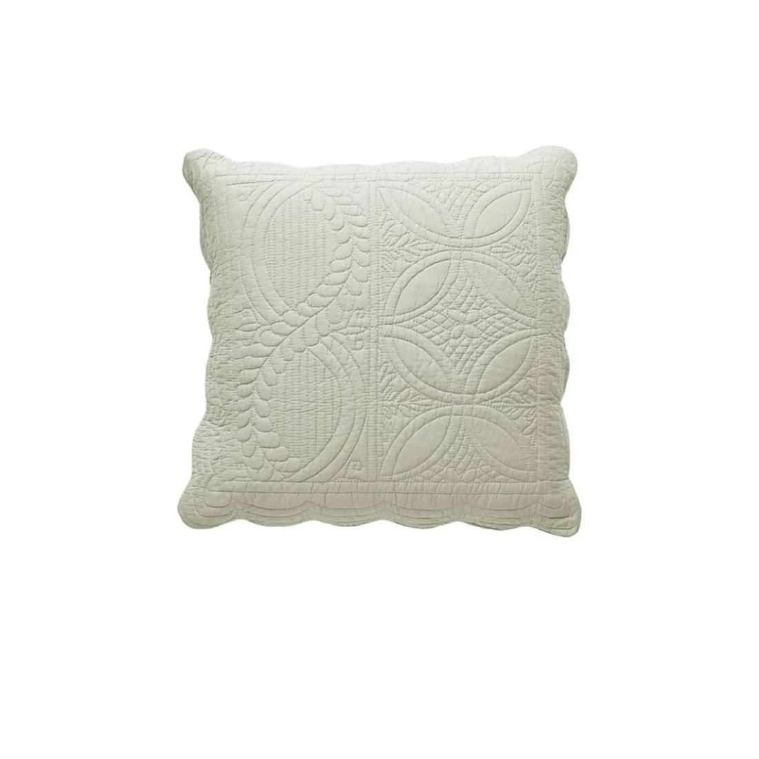 Housse de coussin, housse oreiller boutis en coton BAILLARGUES - écru