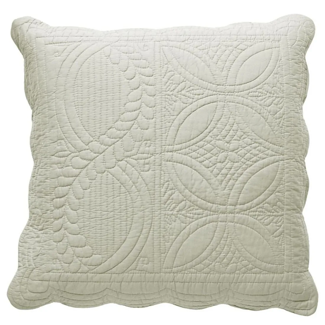 Housse de coussin, housse oreiller boutis en coton BAILLARGUES - écru