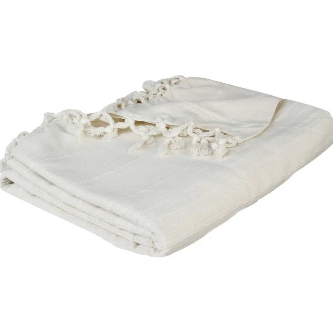 Jeté de lit en coton 160x220 - ivoire