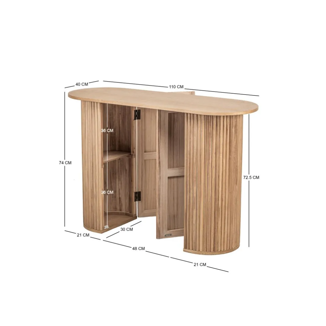 La console PIREUS son design scandinave et sa structure en bois massif