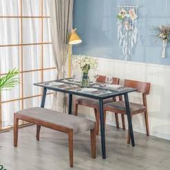 La table à manger BONIFACIO design rustique et épuré Facile à monter 4 personnes