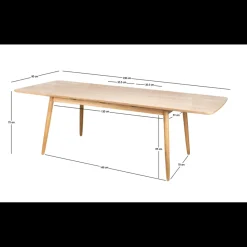 La table à manger CORTE design intempore style scandinave élégant 6 à 8 personnes rallonges extensibles