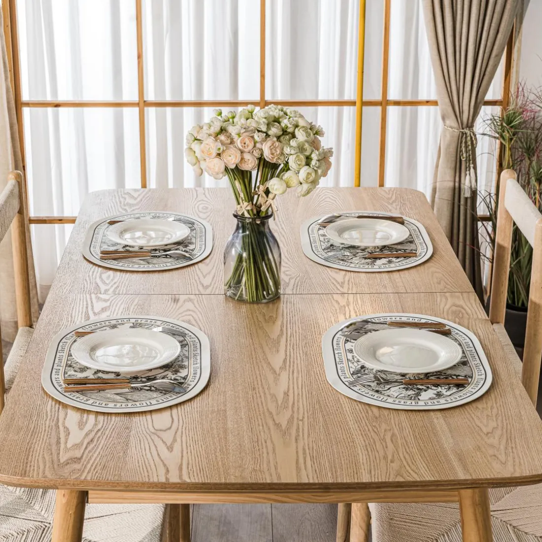 La table à manger CORTE design intempore style scandinave élégant 6 à 8 personnes rallonges extensibles