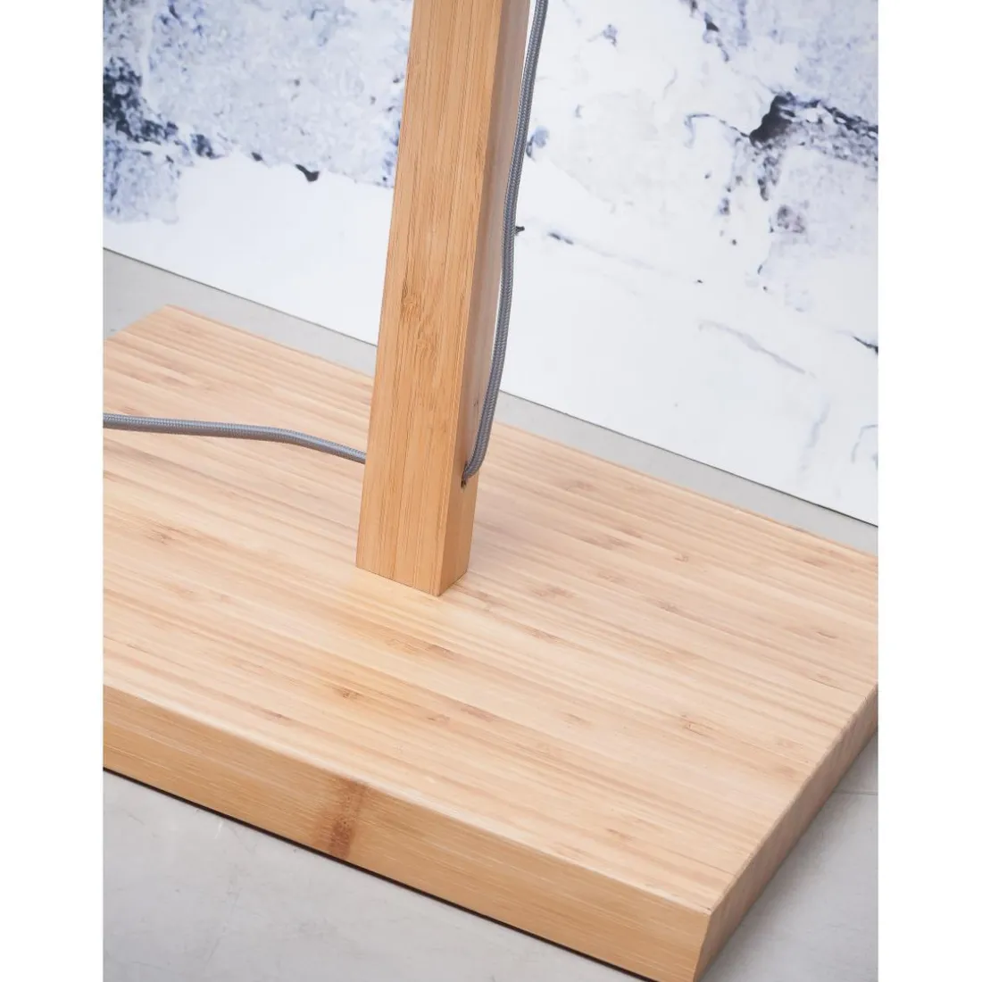 Lampadaire Abat-jour Bambou Naturel Blanc ANDES