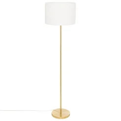 Lampadaire droit Tina bouclette pied doré