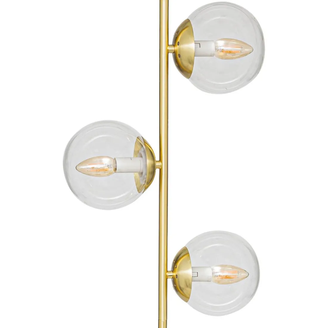 Lampadaire droit H162cm en métal doré