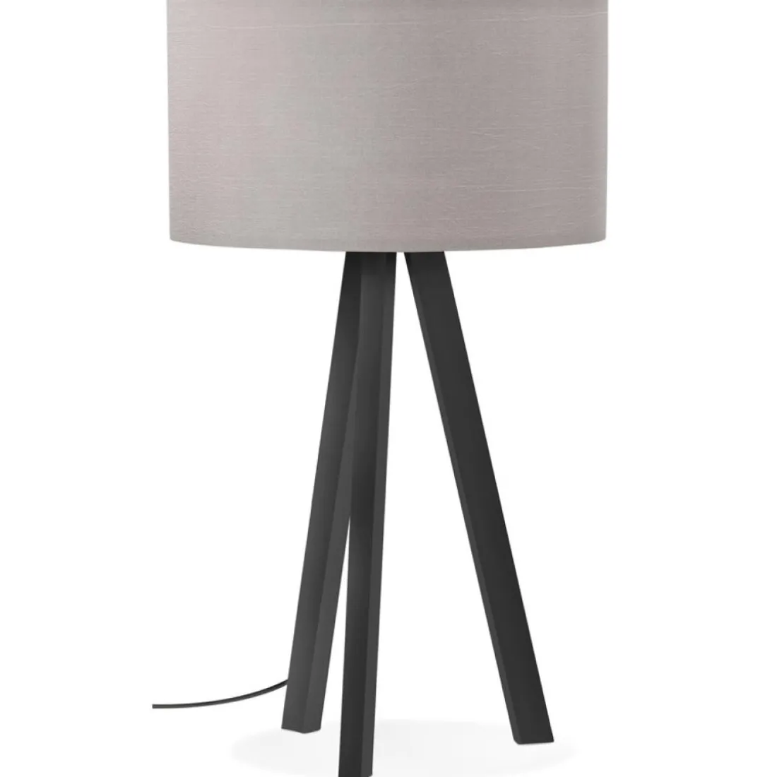 Lampe à poser design 'SPRING MINI' avec abat-jour gris et trépied noir