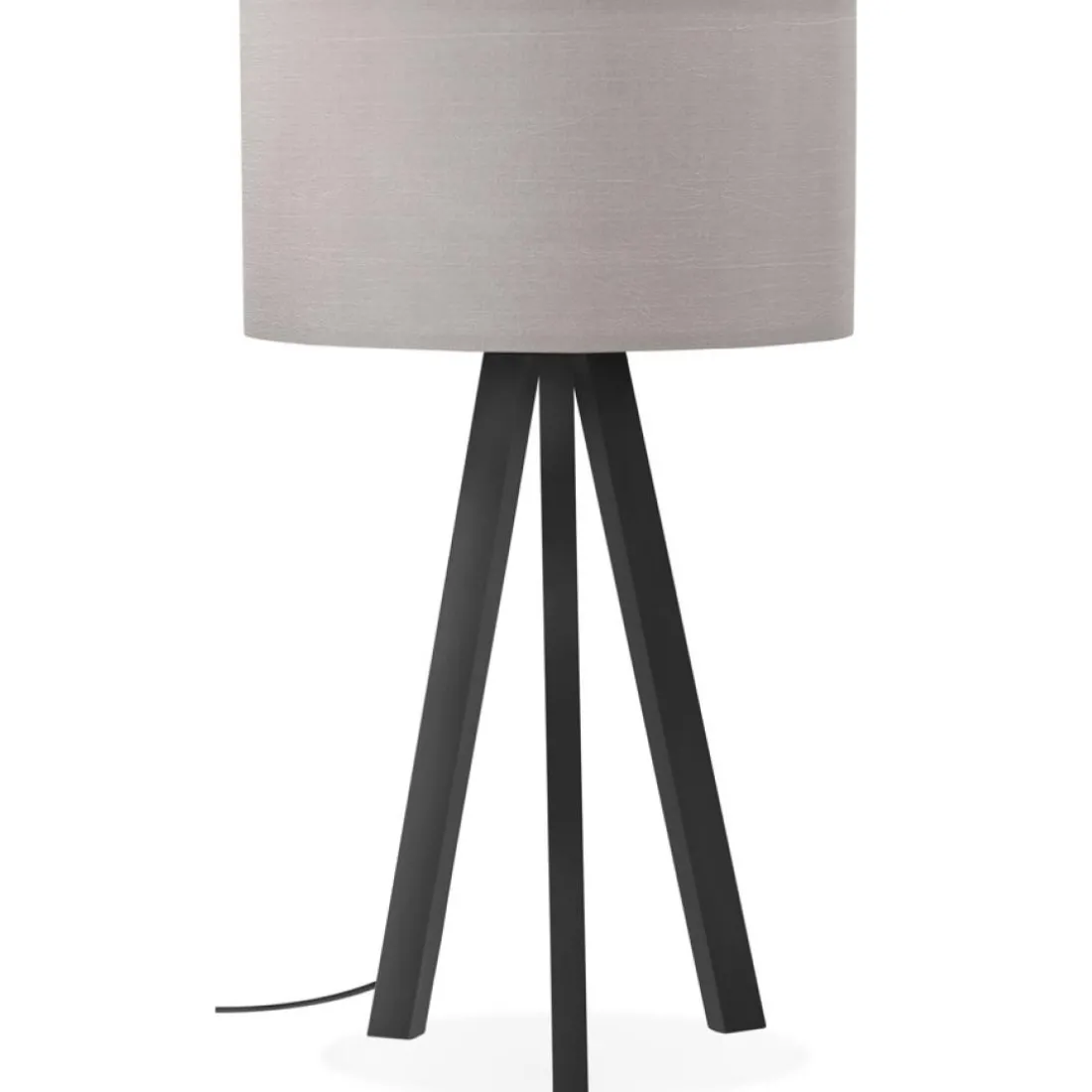 Lampe à poser design 'SPRING MINI' avec abat-jour gris et trépied noir
