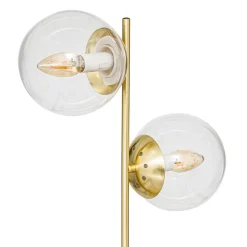 Lampe à poser dorée en verre
