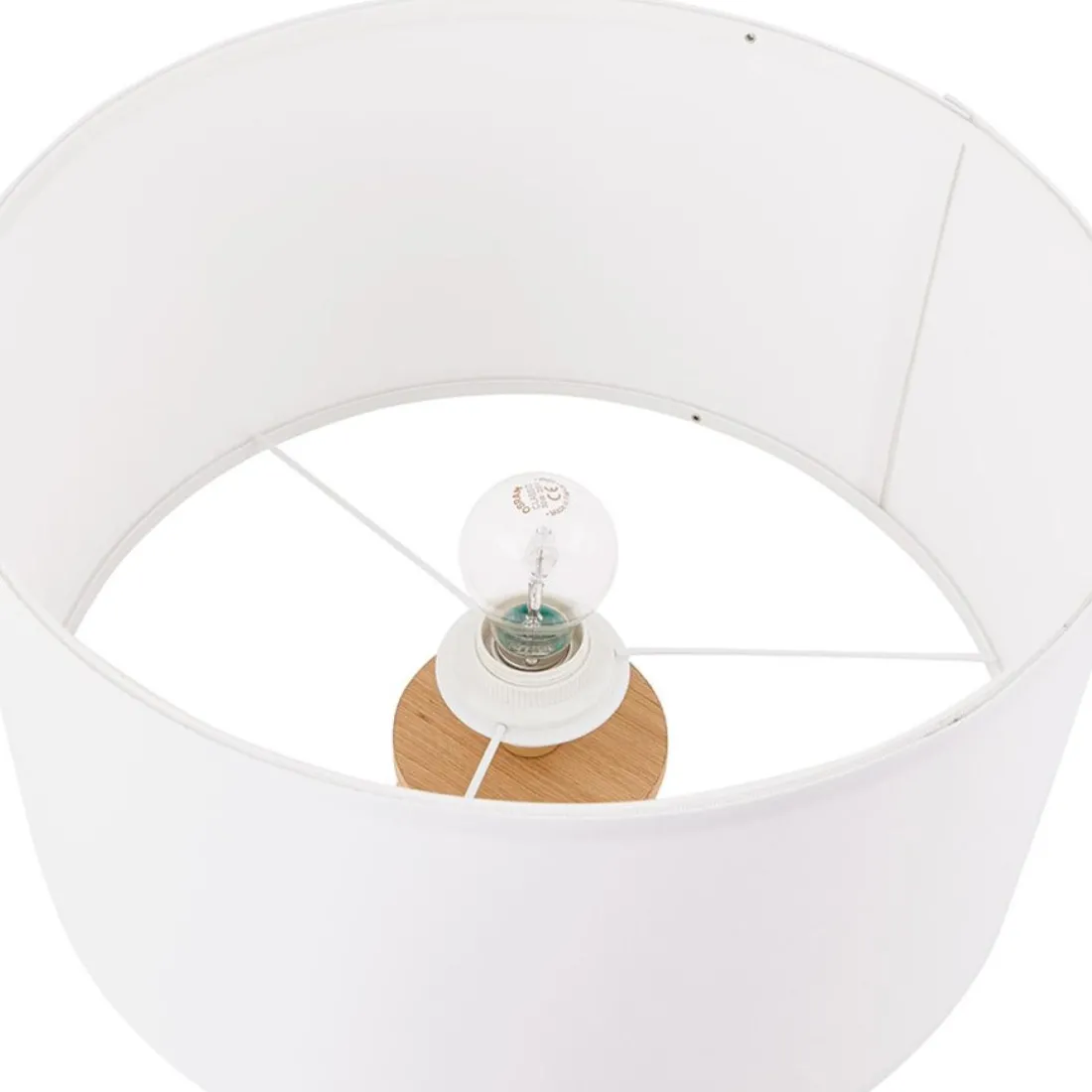 Lampe à poser trepied 'SPRING MINI' avec abat-jour blanc style scandinave