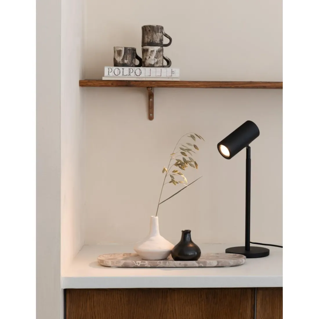 Lampe de table bambou Java noir
