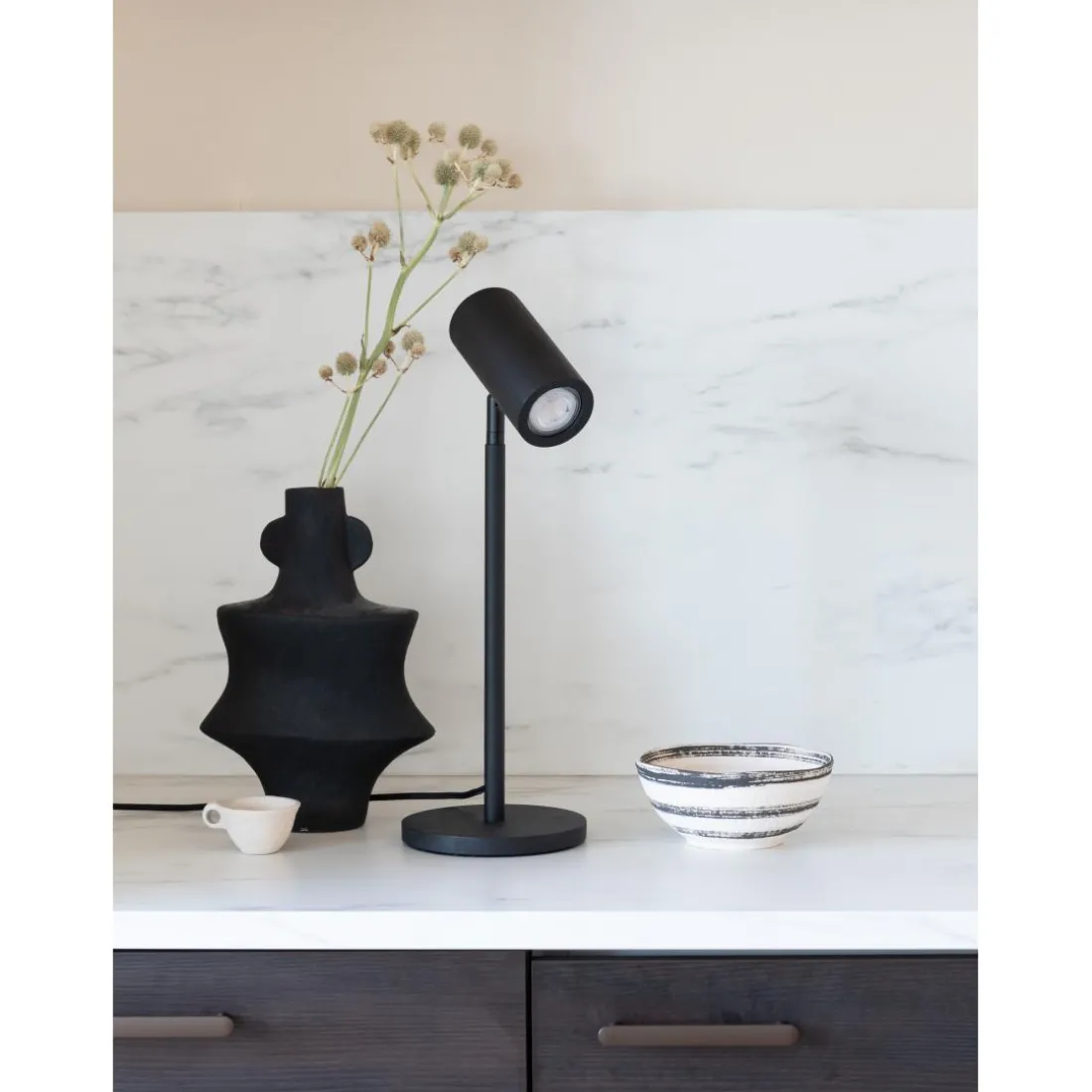 Lampe de table bambou Java noir