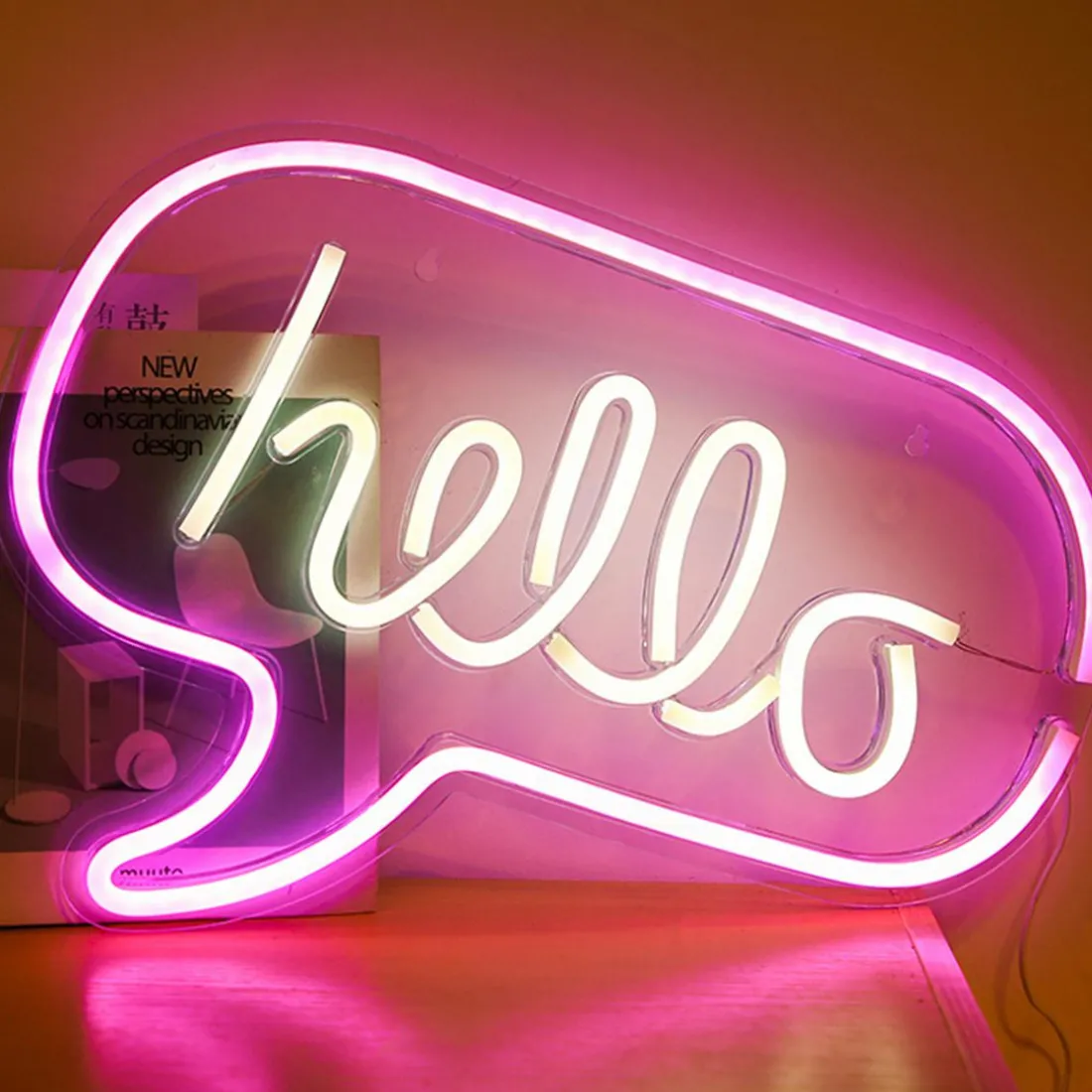 Lampe Néon Hello Acrylique USB