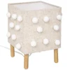 Lampe pompons beige lin