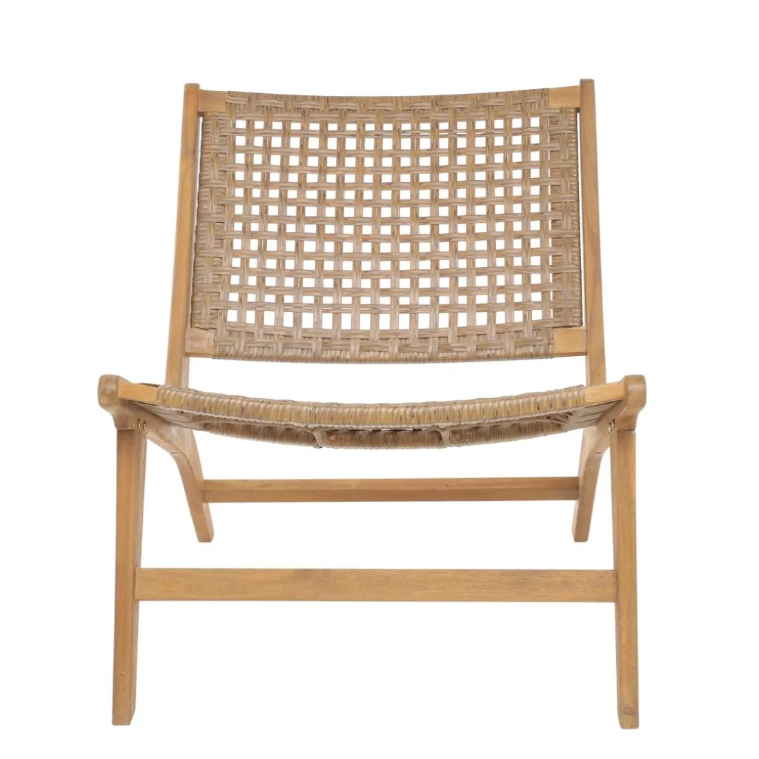 Le fauteuil intérieur extérieur en acacia massif et corde ARICA, de style scandinave