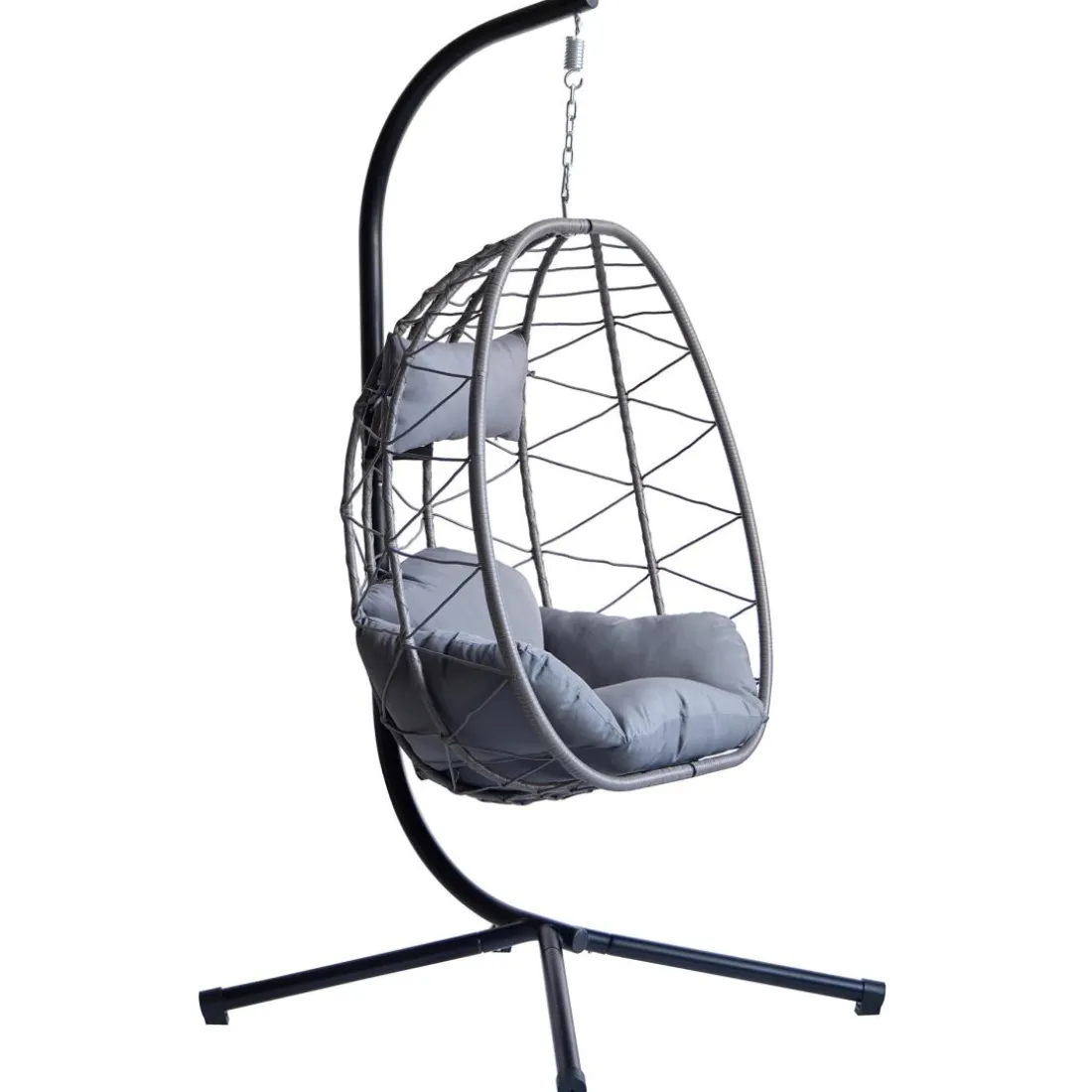Le fauteuil suspendu VENICE style scandinave en rotin et en métal
