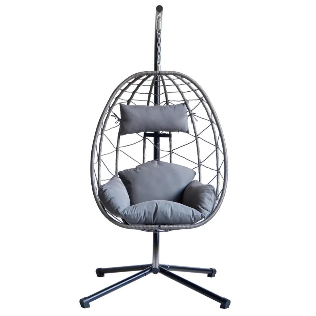 Le fauteuil suspendu VENICE style scandinave en rotin et en métal