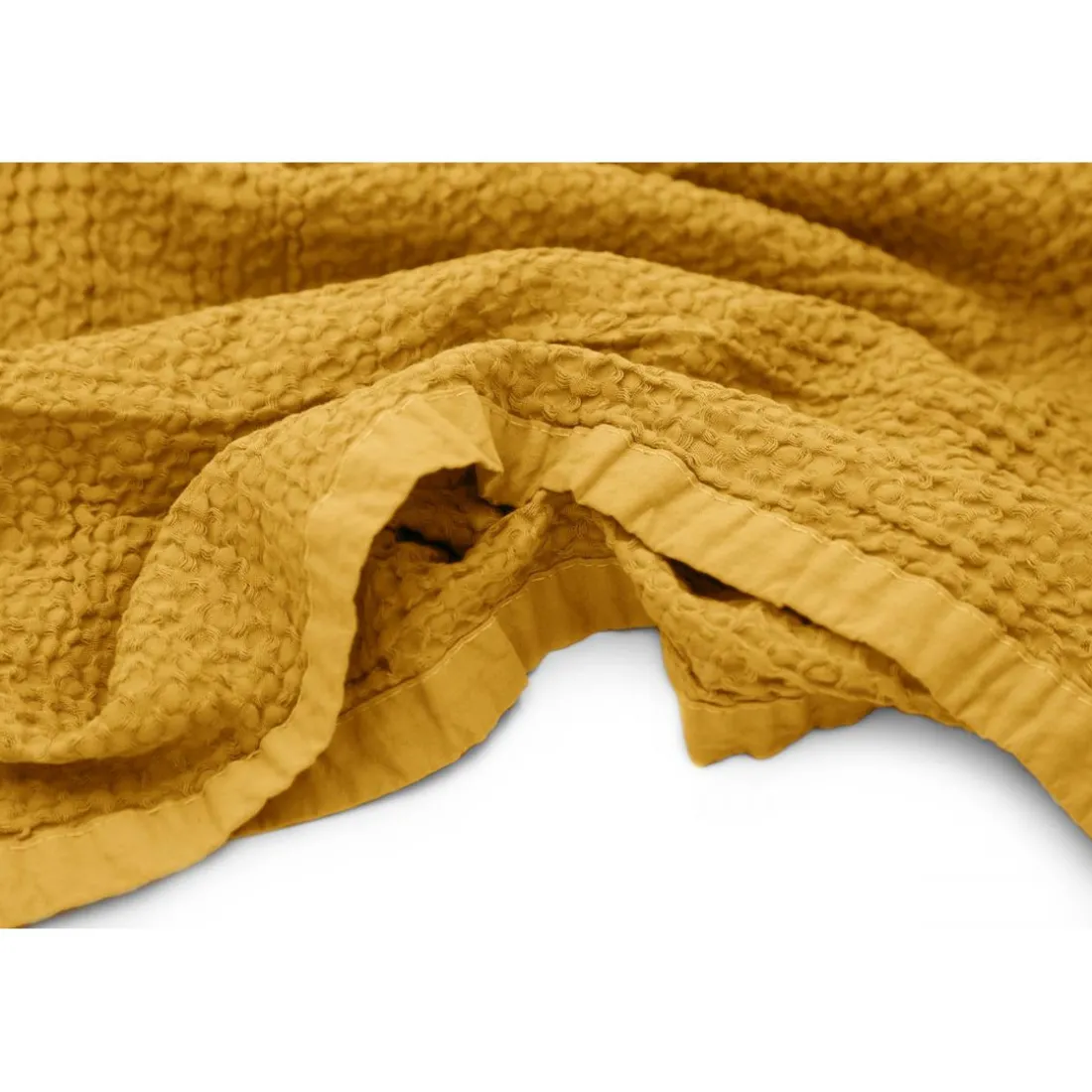 Les basiques - Plaid en coton ocre