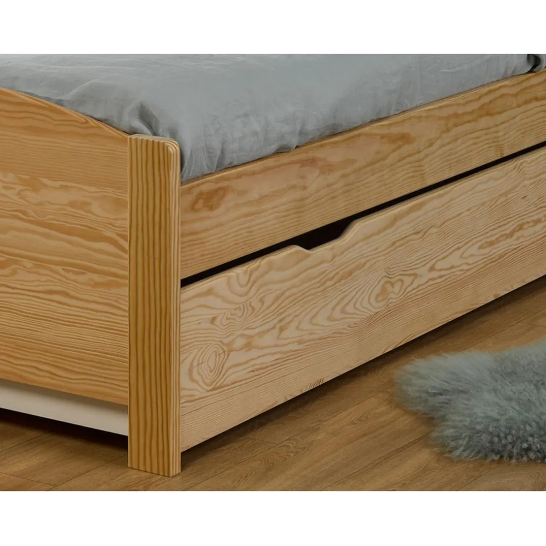 Lit ado OPALE 90x200 sans sommier bois clair