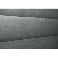 Lit avec tête de lit lignes tissu et sommier kit gris anthracite