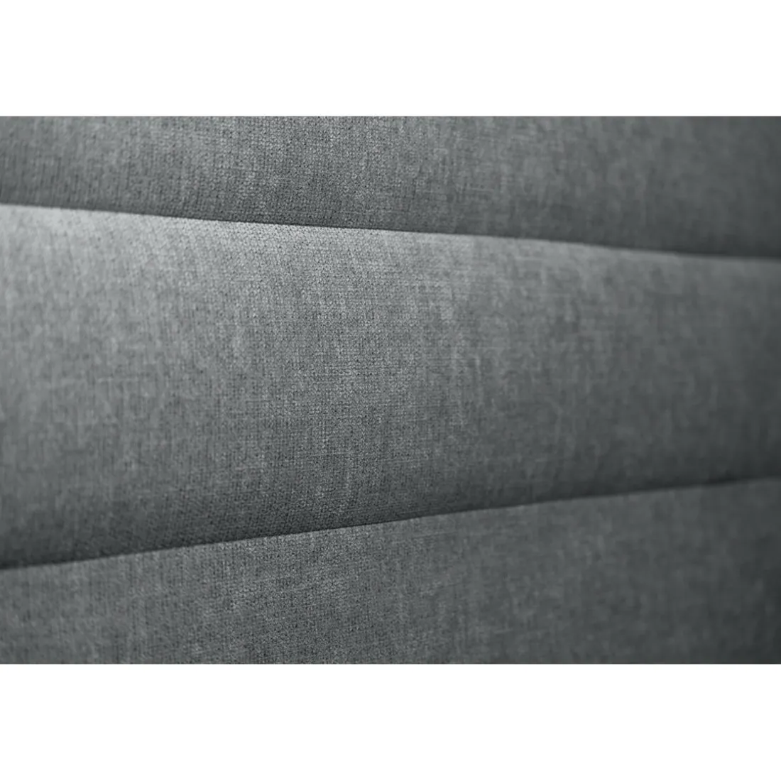 Lit avec tête de lit lignes tissu et sommier kit gris anthracite