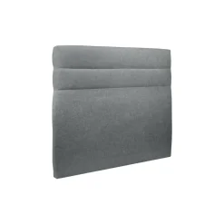 Lit avec tête de lit lignes tissu et sommier kit gris anthracite