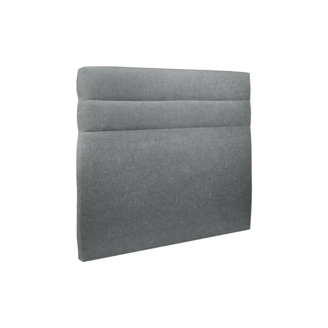 Lit avec tête de lit lignes tissu et sommier kit gris anthracite