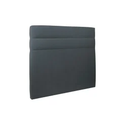 Lit avec tête de lit lignes velours et sommier kit gris anthracite