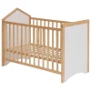 Lit bébé avec sommier intégré Blanc en Pin