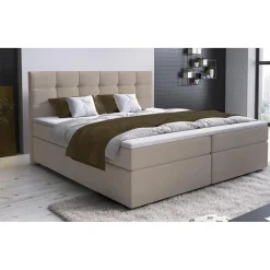 Lit Boxspring ROVINKA 160cm Tissu Beige