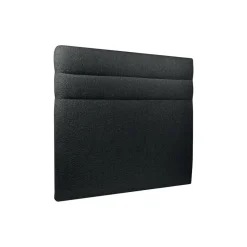 Lit coffre avec tête de lit lignes Bouclette Noir