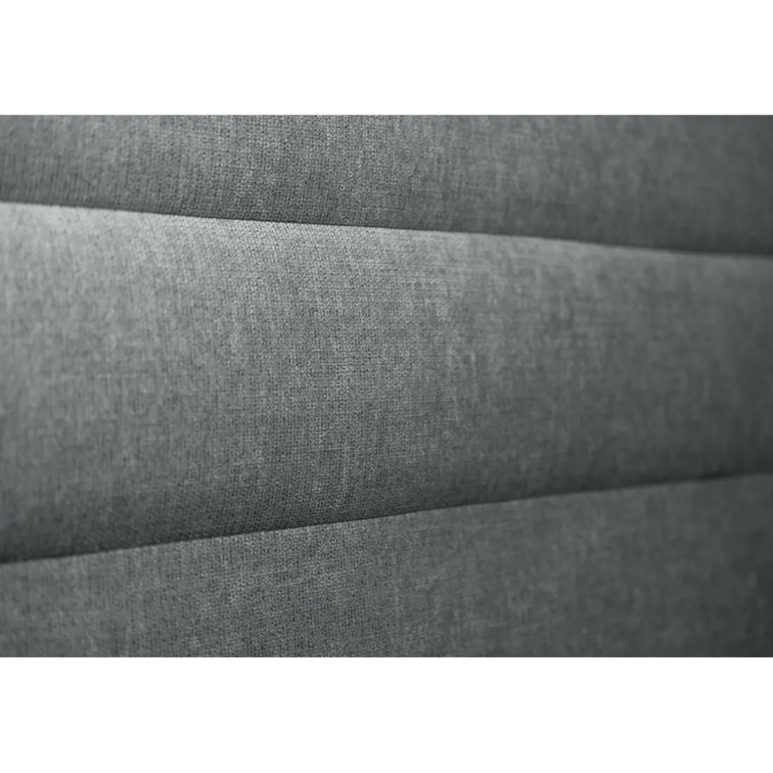 Lit coffre avec tête de lit lignes Tissu Gris anthracite