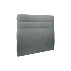 Lit coffre avec tête de lit lignes Tissu Gris anthracite