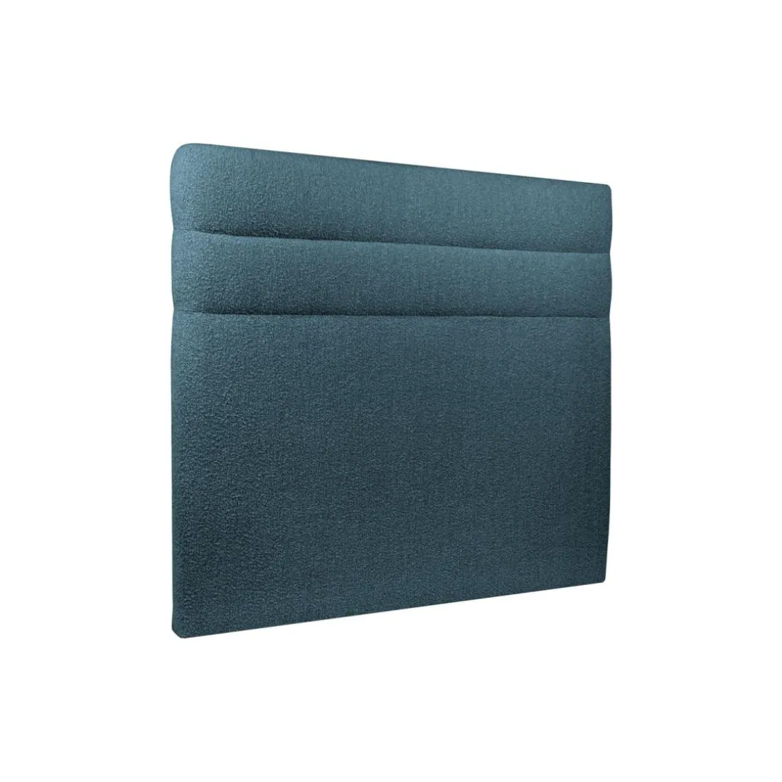 Lit coffre avec tête de lit lignes Bouclette Bleu