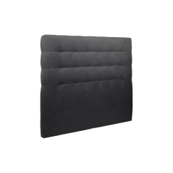 Lit coffre avec tête de lit capitonnee Tissu Noir