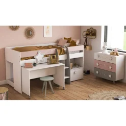Lit combine Enfant étoiles blanc