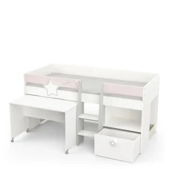 Lit combine Enfant étoiles blanc
