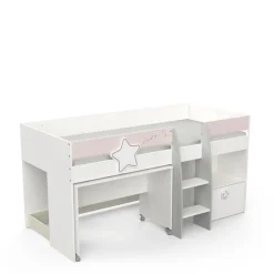 Lit combine Enfant étoiles blanc