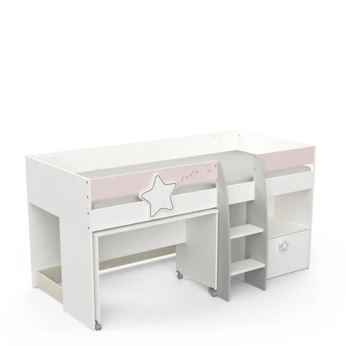 Lit combine Enfant étoiles blanc