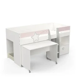 Lit combine Enfant étoiles blanc