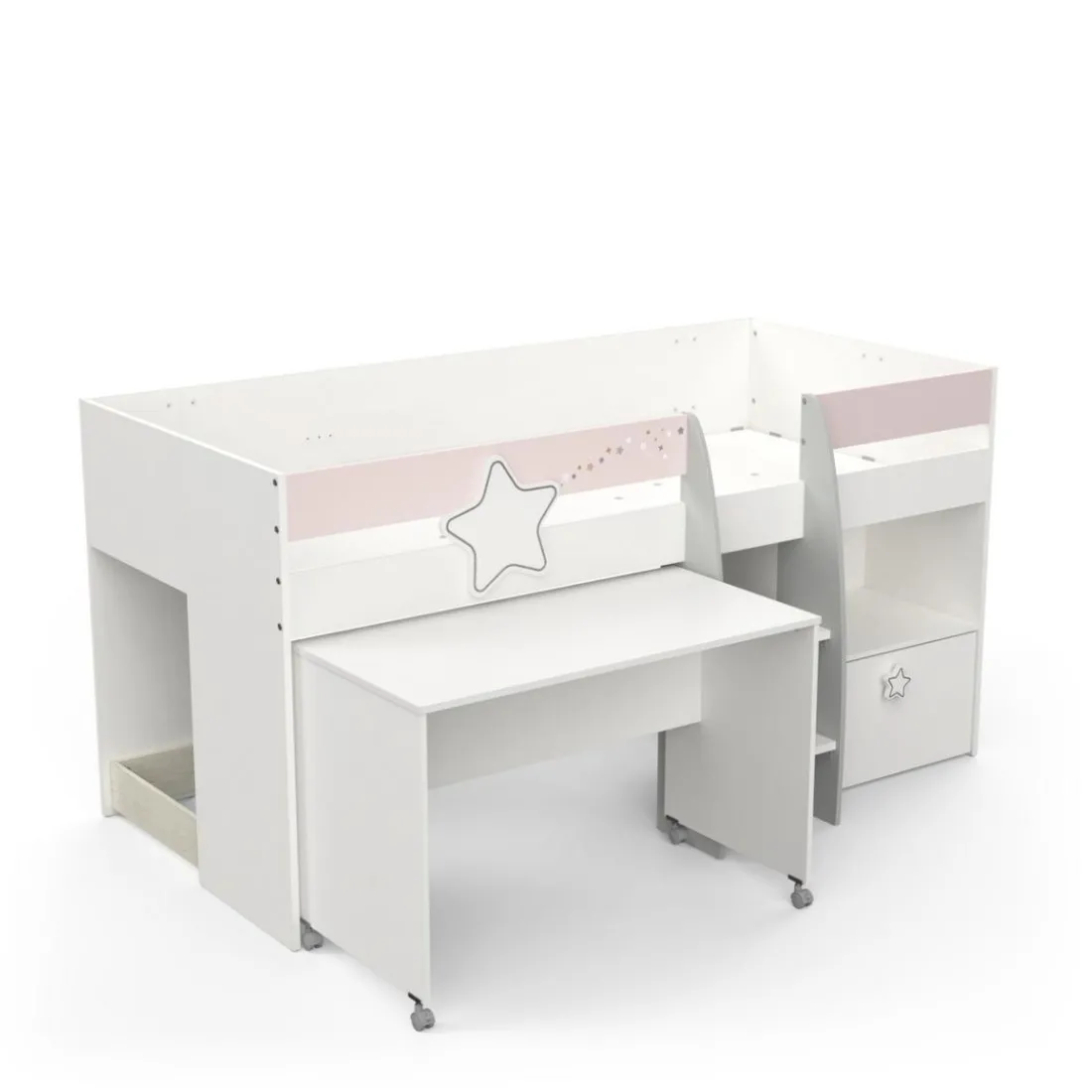 Lit combine Enfant étoiles blanc
