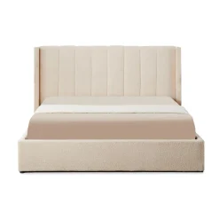 Lit double Magorial avec sommier relevable Tissu Bouclette