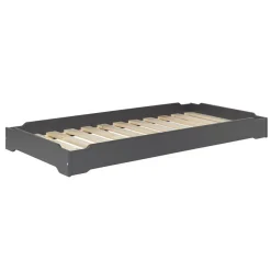 Lit empilable en pin massif 90 x 190 ardoise