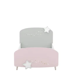 Lit enfant étoiles blanc rose