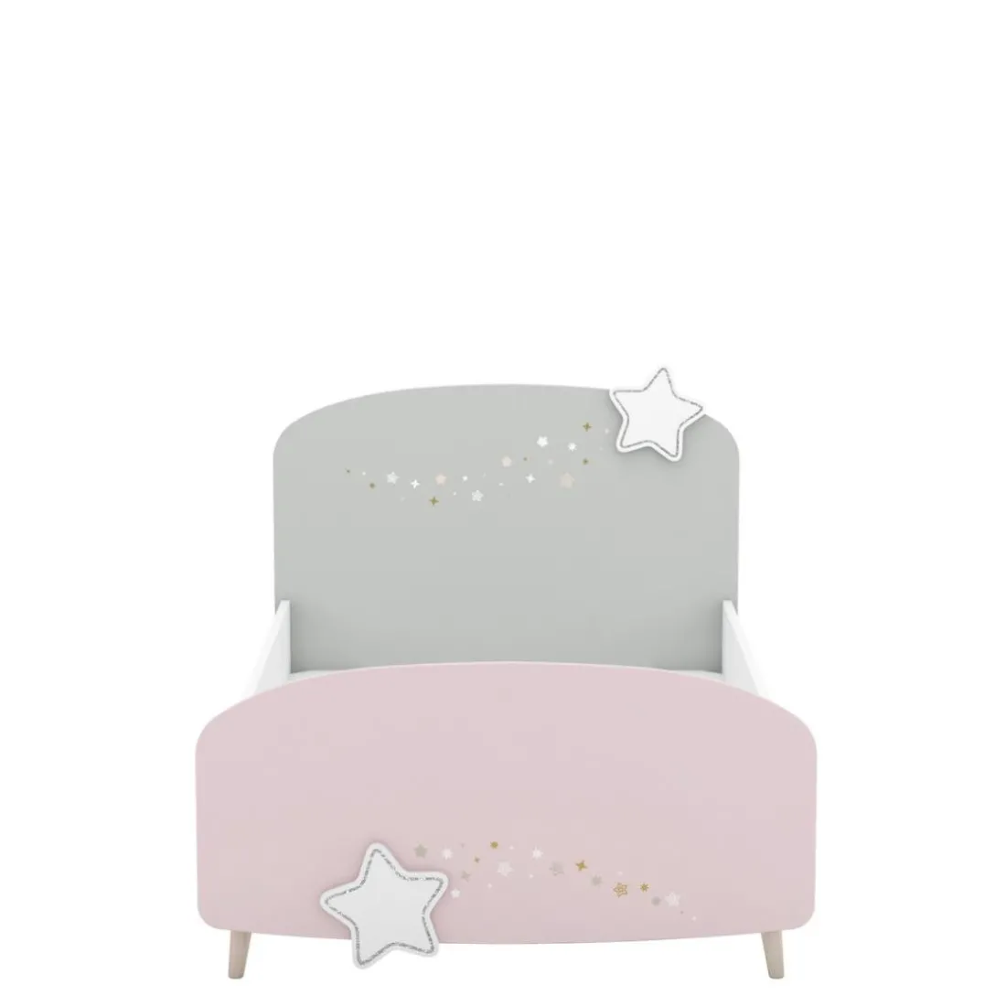 Lit enfant étoiles blanc rose