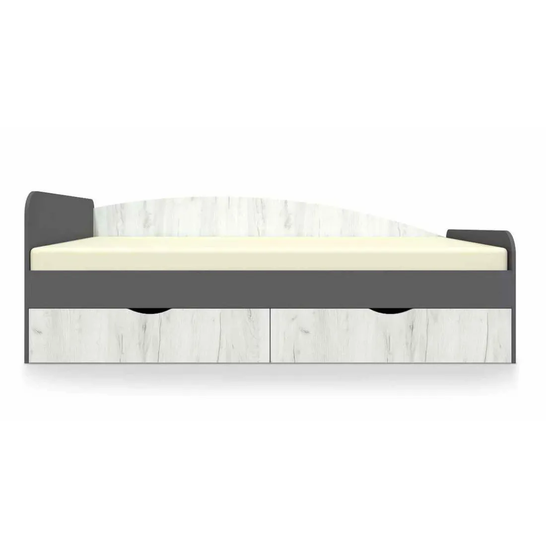 Lit enfant 90x200cm Gris et Bois clair