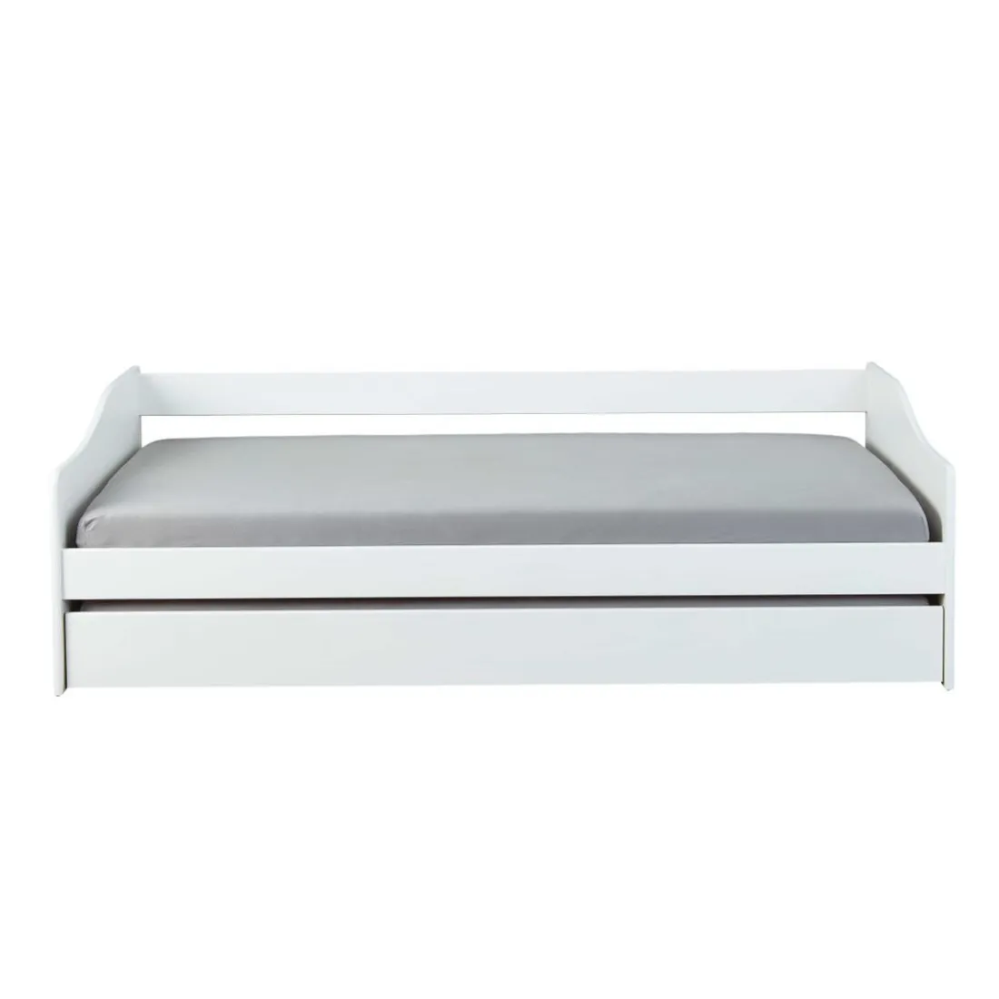 Lit Gigogne en Bois Massif Blanc