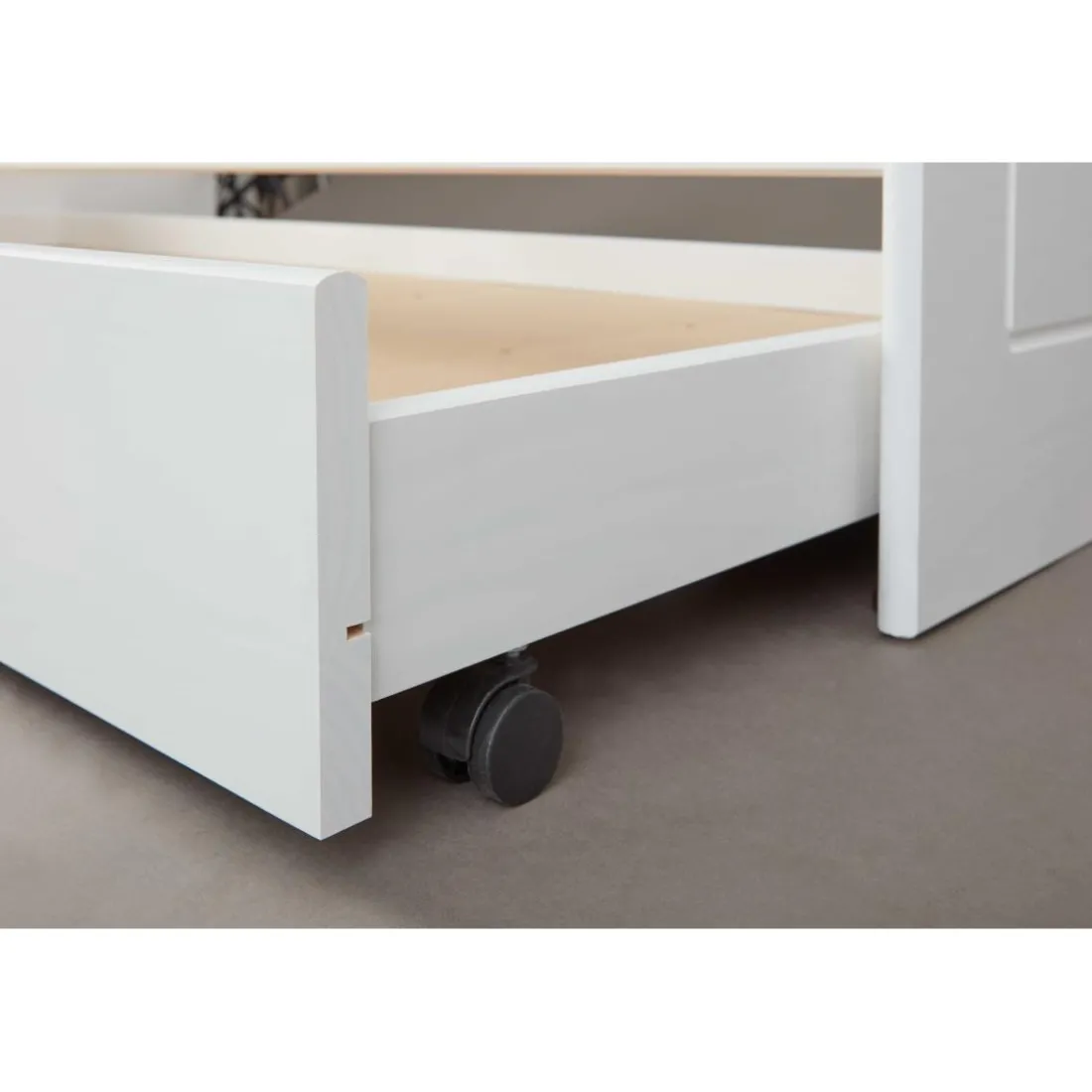 Lit Gigogne en Bois Massif Blanc