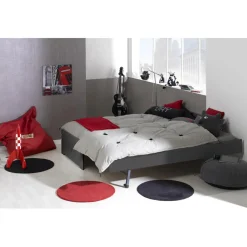Lit gigogne 90x200 cm avec sommier Ardoise FEROE