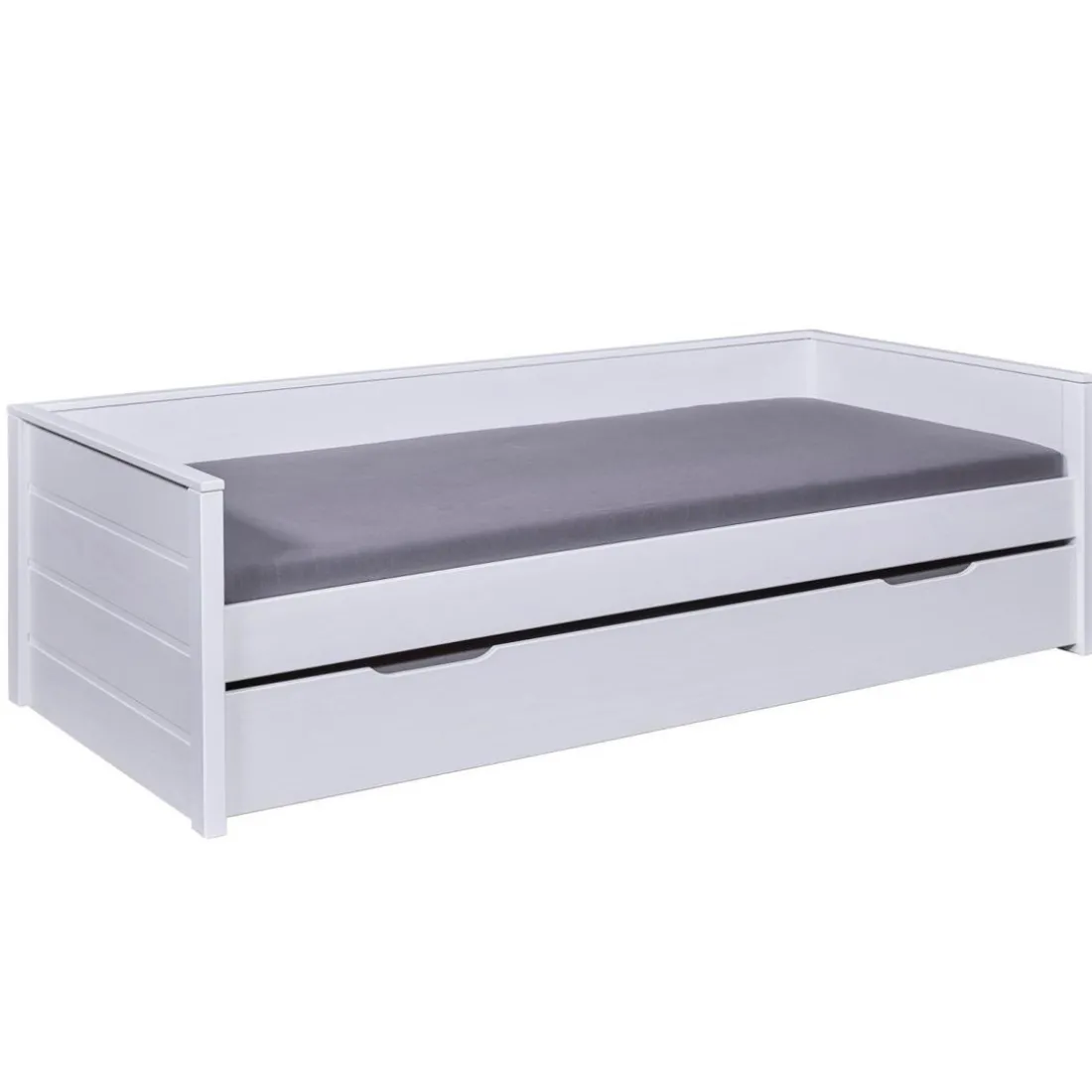Lit multi fonction DREAM THE FUTURE blanc 90x200 Sommiers inclus Matelas non inclus